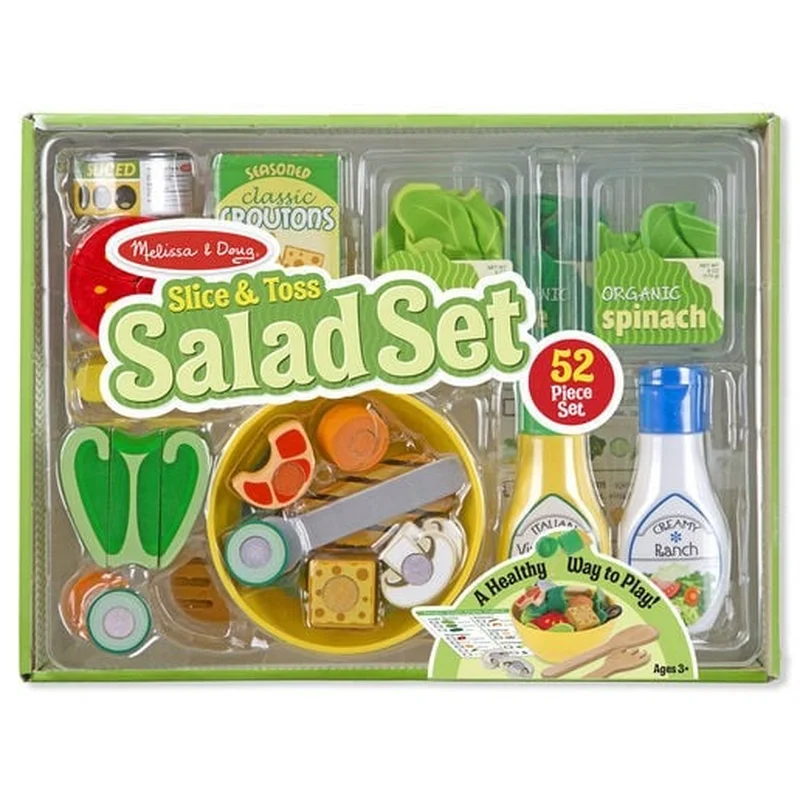 Fructe, legume, alimente - Set de joaca din lemn Salate delicioase Melissa and Doug