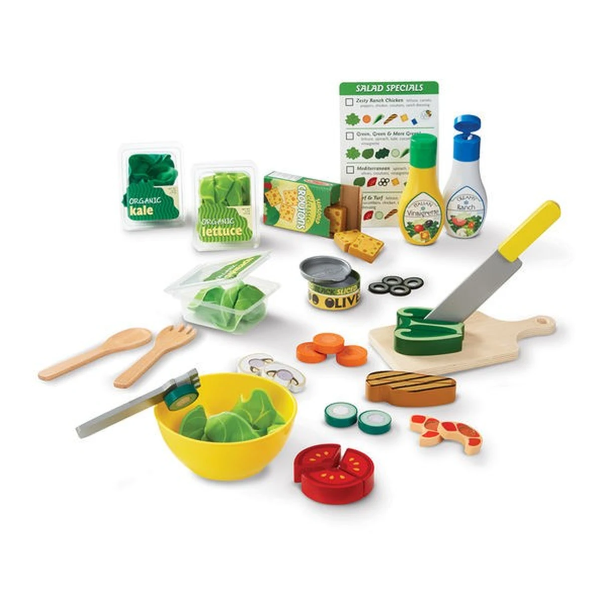 Fructe, legume, alimente - Set de joaca din lemn Salate delicioase Melissa and Doug