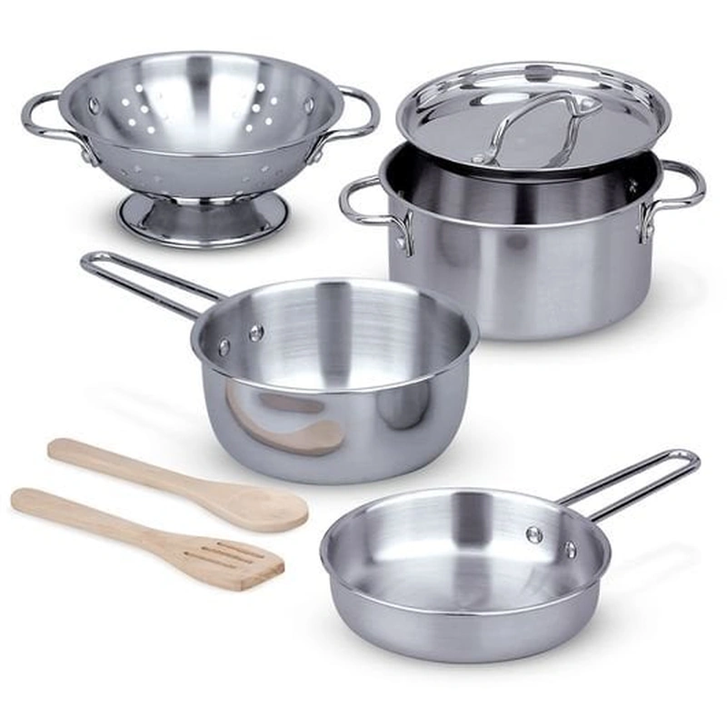 Accesorii pentru bucatarie - Set de joaca Oale si cratite Inox - Melissa & Doug