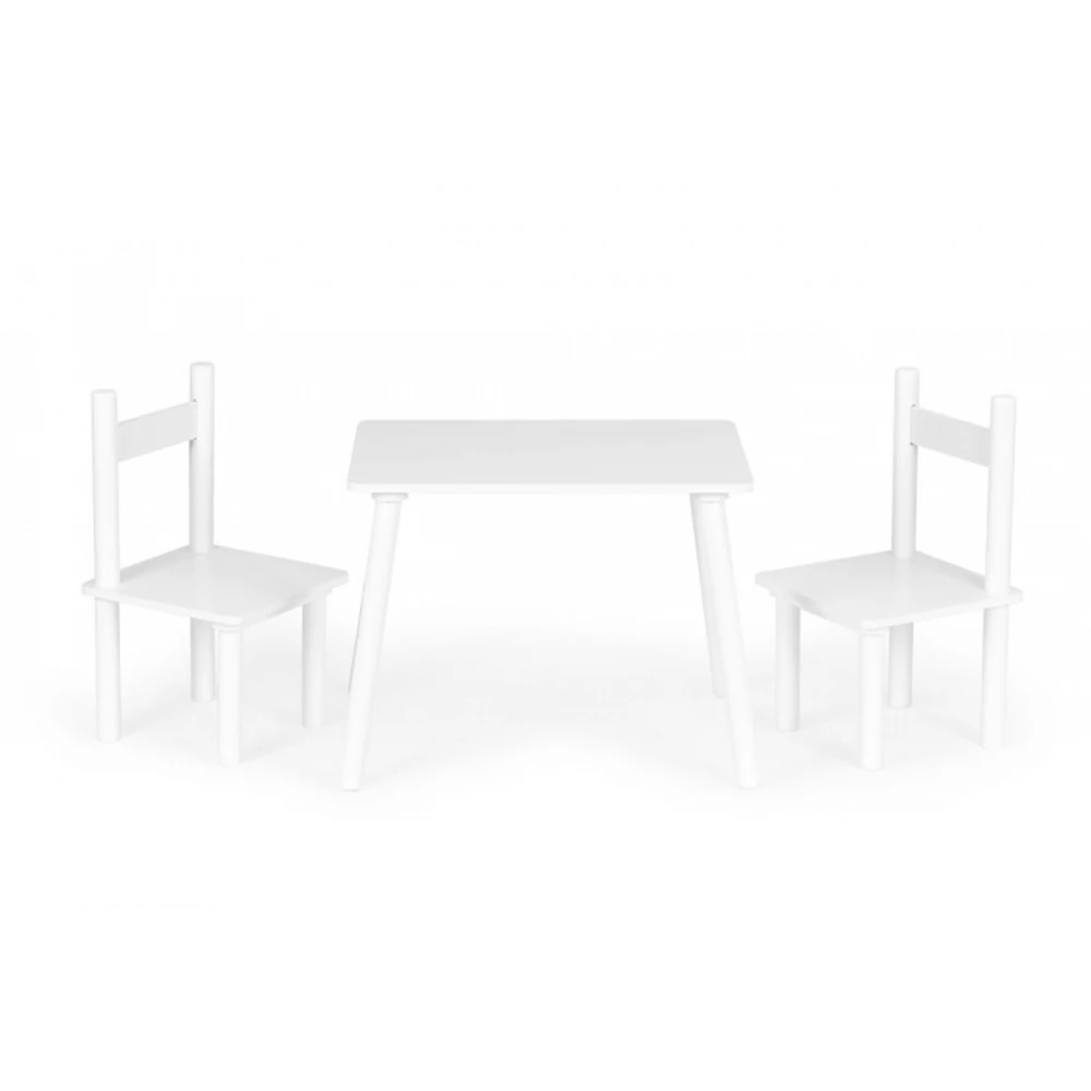 Decoratiuni si mobila - Set de masa cu doua scaune pentru copii Ecotoys - Alb