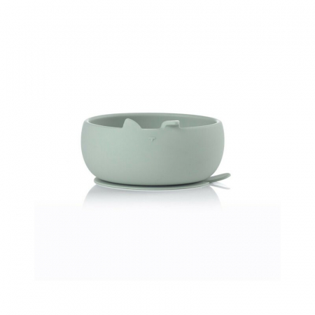 Set de masa, Jane, Din silicon, 2 piese, Cu bol si lingurita, BPA Free, Mint [1]