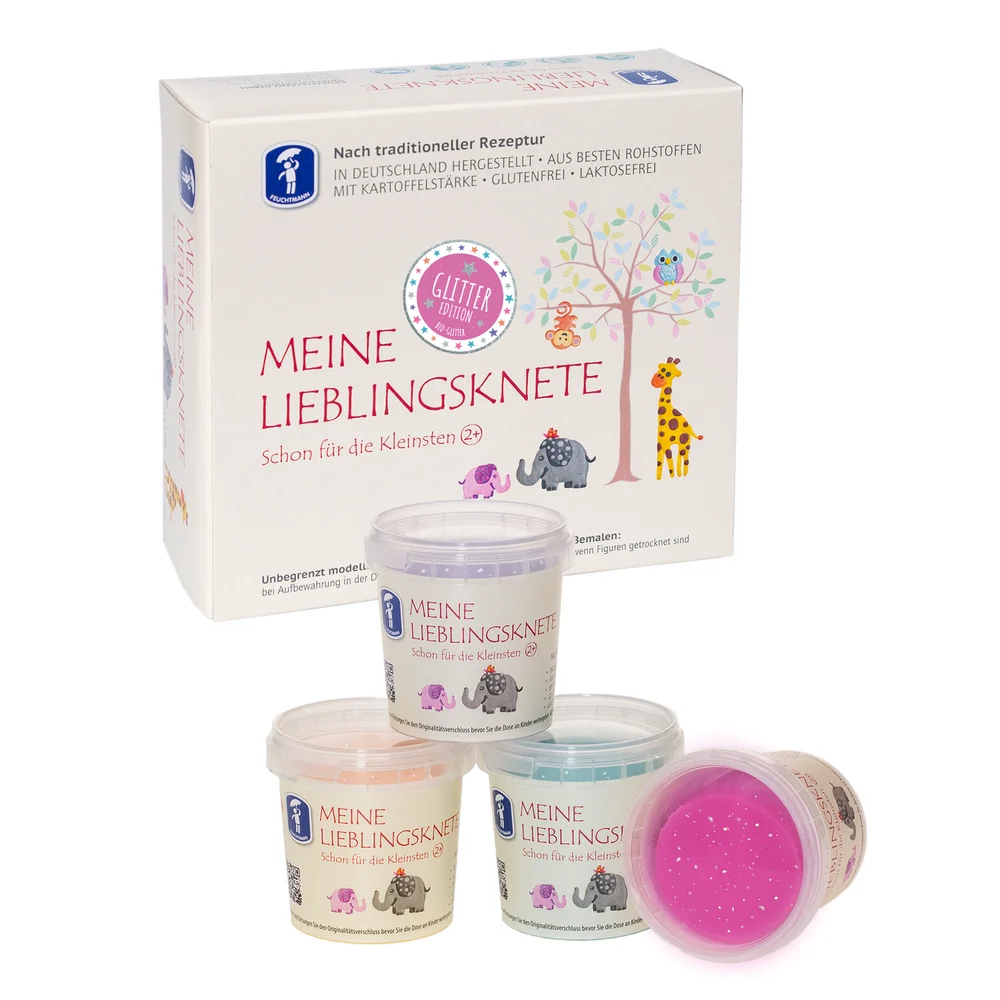 Jocuri si creativitate - Set modelaj FEUCHTMANN cu sclipici BIO 2 ani+