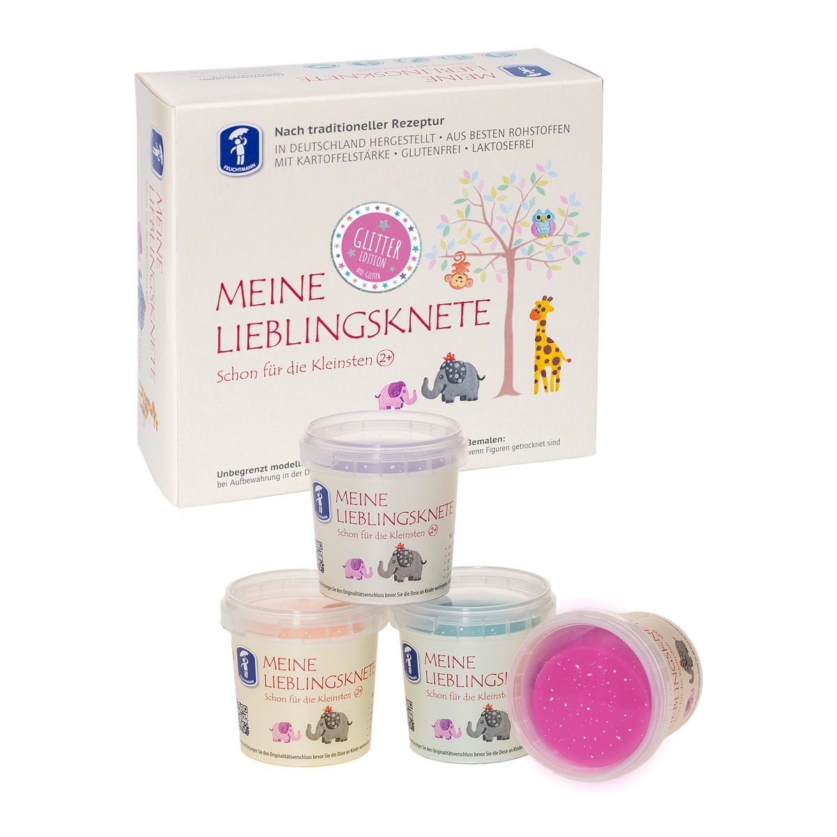 Desen, pictura si modelare - Set modelaj FEUCHTMANN cu sclipici BIO 2 ani+