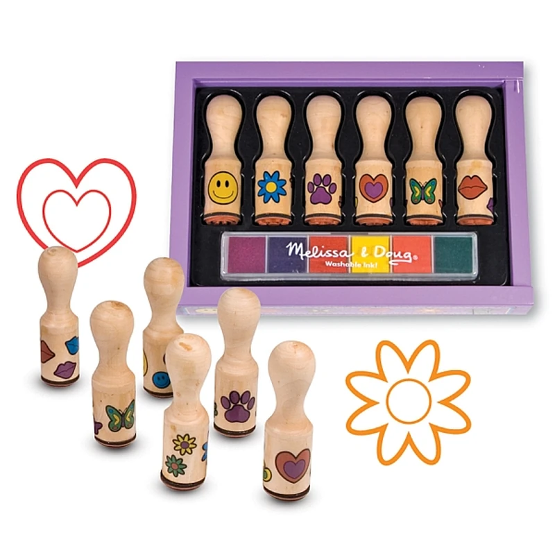 Stampile si abtibilduri - Set de stampile Happy Handle Melissa and Doug