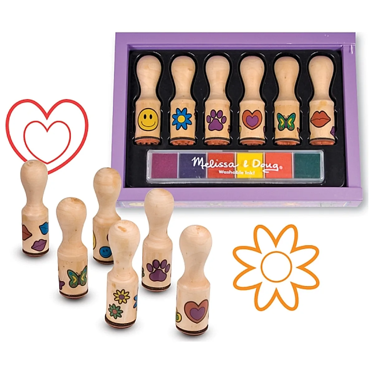 Stampile si abtibilduri - Set de stampile Happy Handle Melissa and Doug