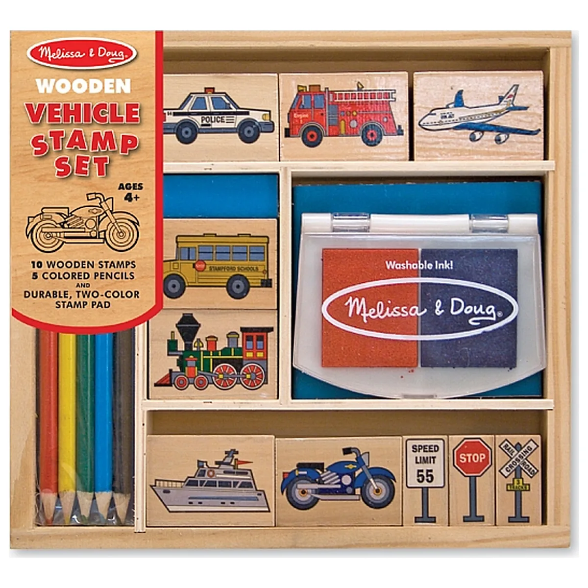 Stampile si abtibilduri - Set de stampile Vehicule Melissa and Doug
