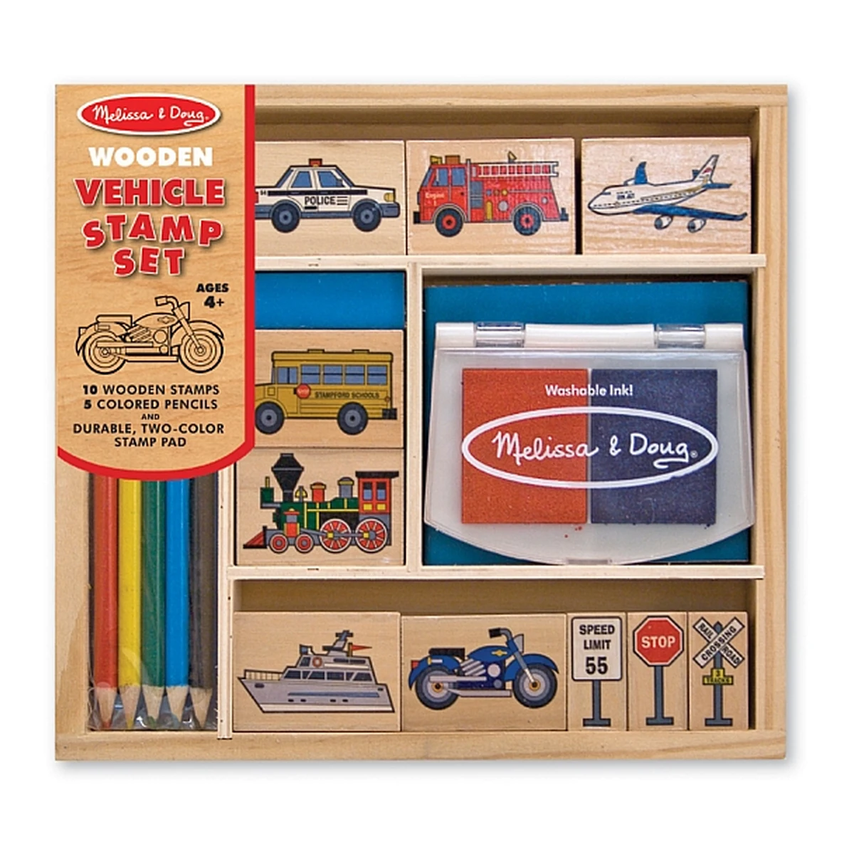 Stampile si abtibilduri - Set de stampile Vehicule Melissa and Doug