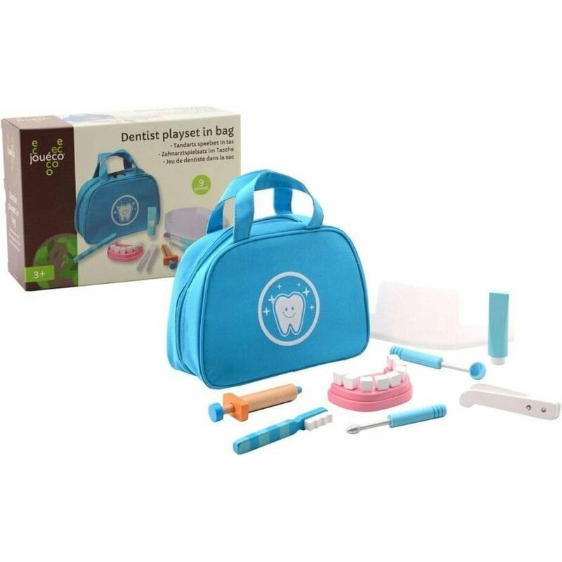 Set dentist, Joueco, Din lemn certificat FSC, Include gentuta pentru depozitare jucarii, 3 ani+ [1]