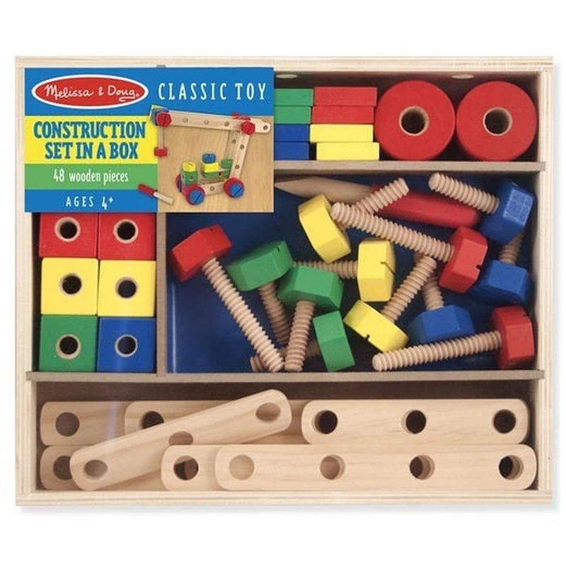 Jucarii din lemn - Set din lemn de construit cu suruburi
