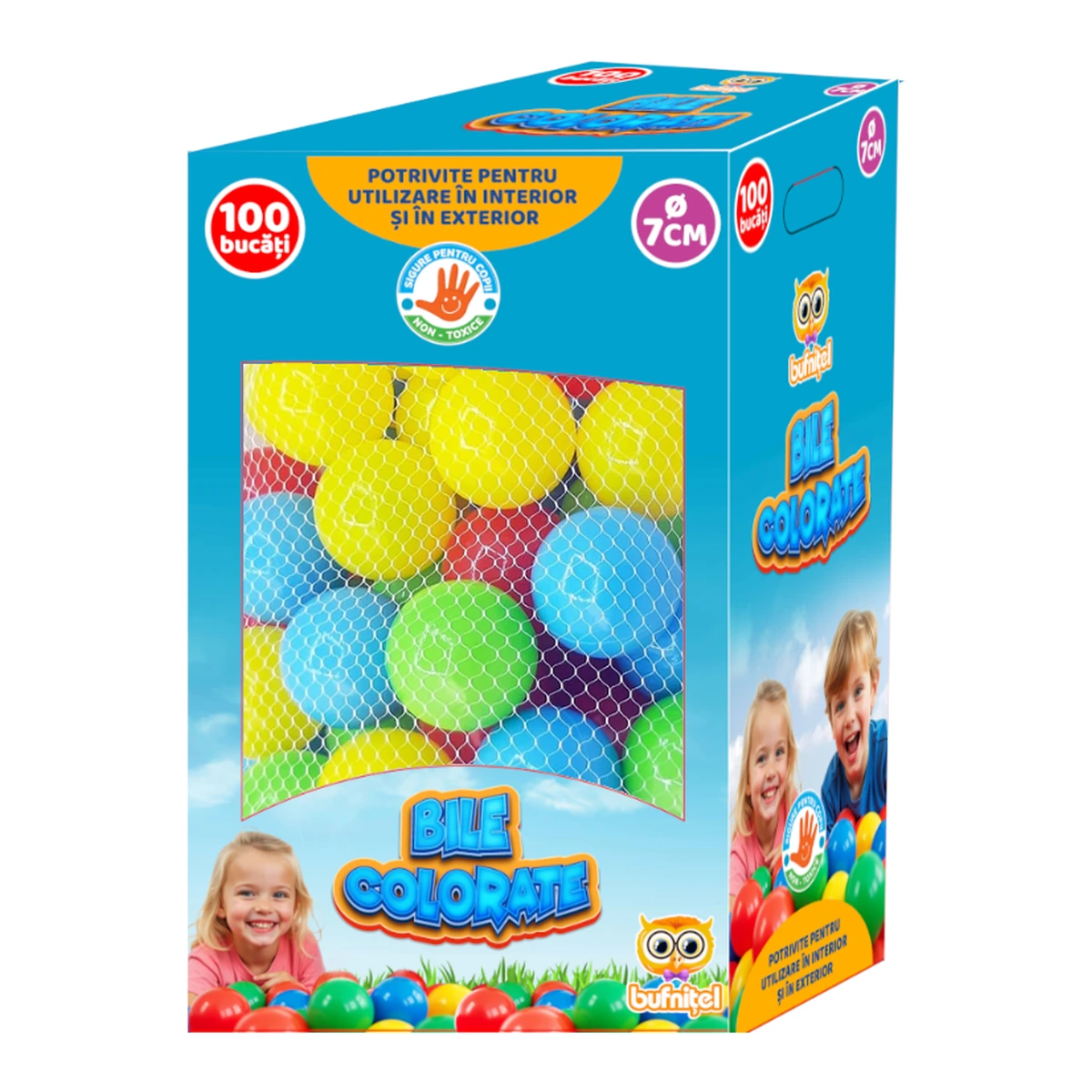 Jucarii - Set educativ 100 bile colorate (cutie) - 7 cm