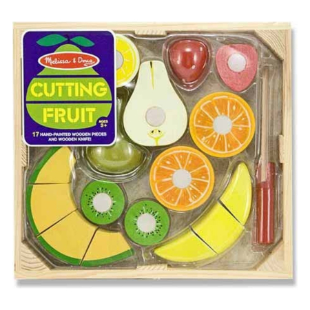 Jucarii - Set fructe lemn pentru taiat - Melissa & Doug