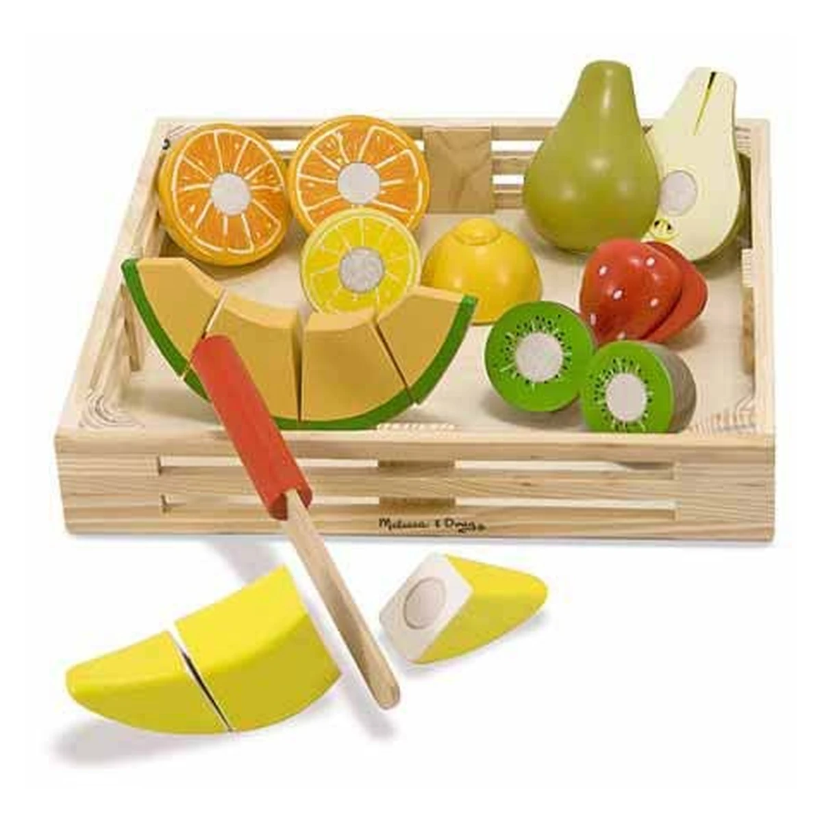 Bucatarii si supermarket - Set fructe lemn pentru taiat - Melissa & Doug