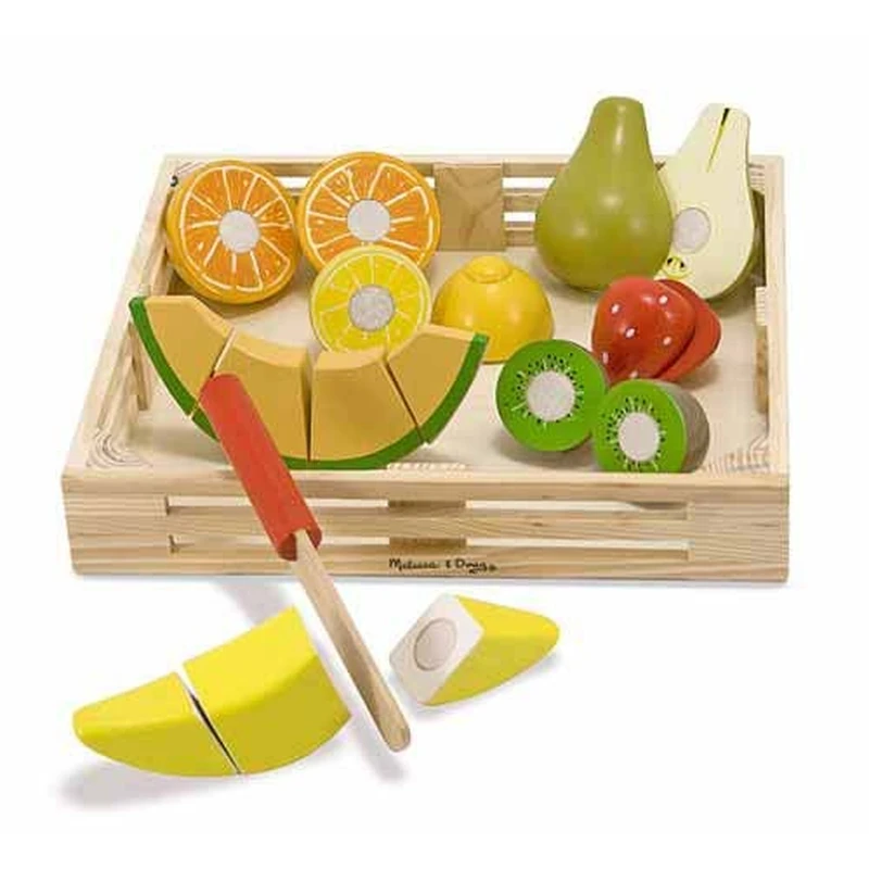 Fructe, legume, alimente - Set fructe lemn pentru taiat - Melissa & Doug