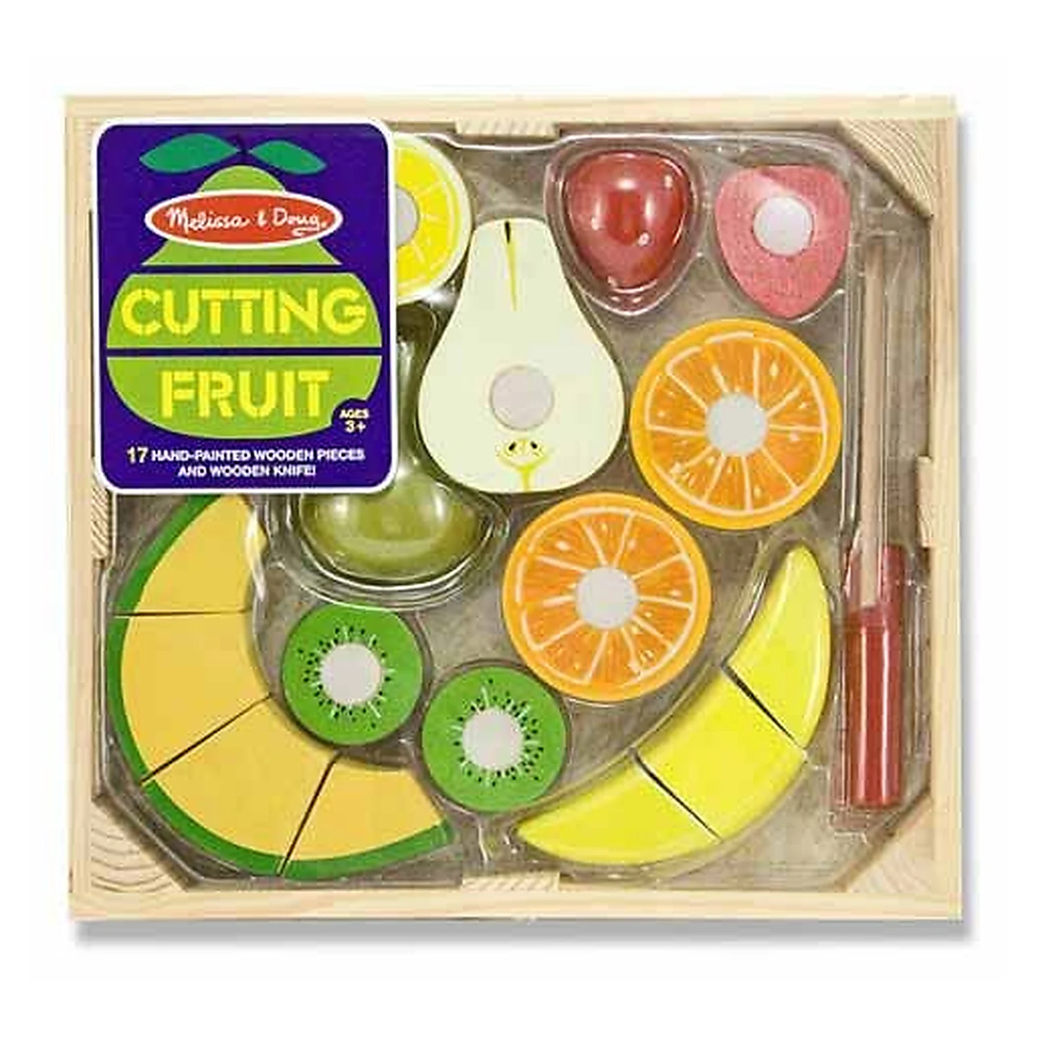 Fructe, legume, alimente - Set fructe lemn pentru taiat - Melissa & Doug