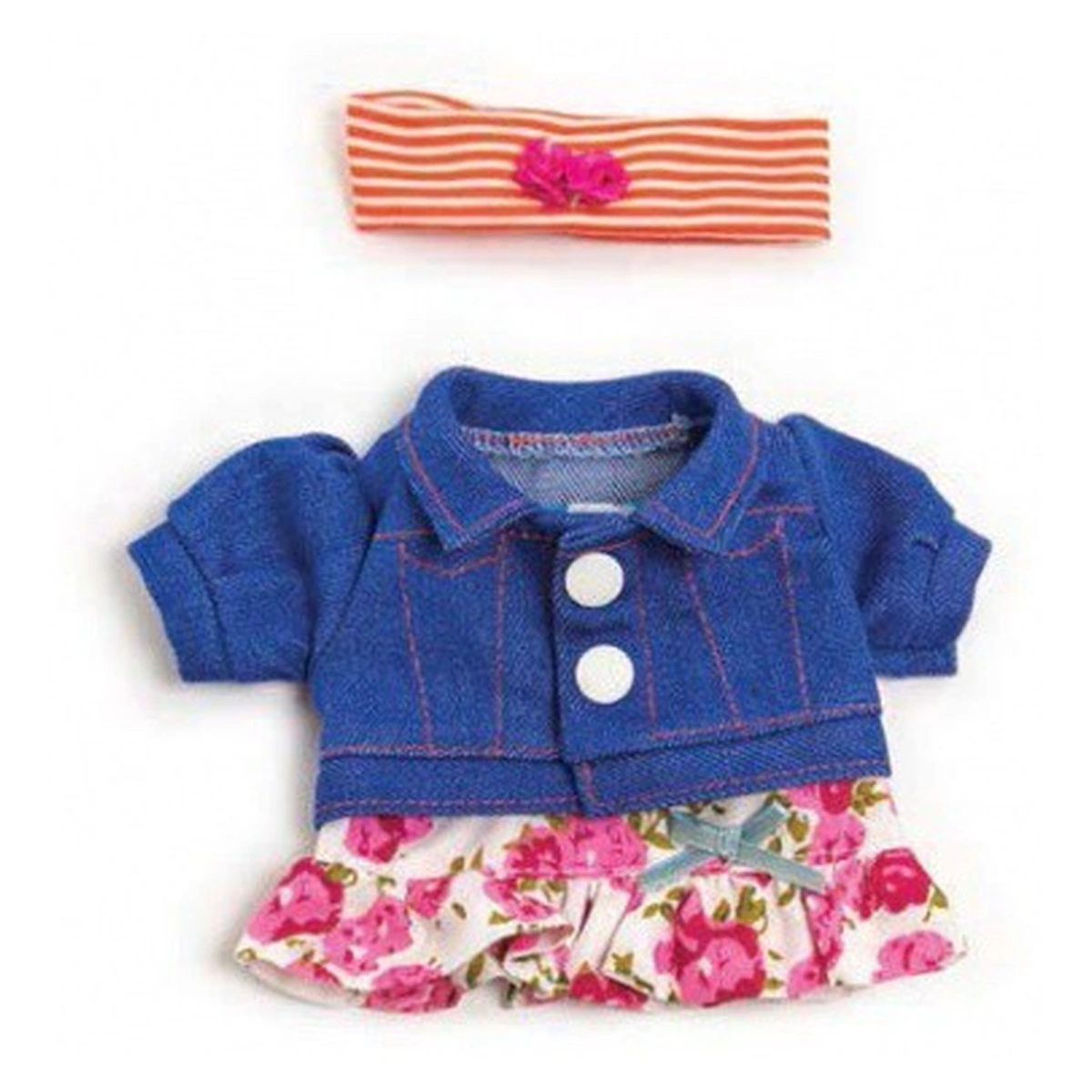 Papusi - Set Imbracaminte Jacheta Blugi Si Fustita Pentru Papusi 21 Cm