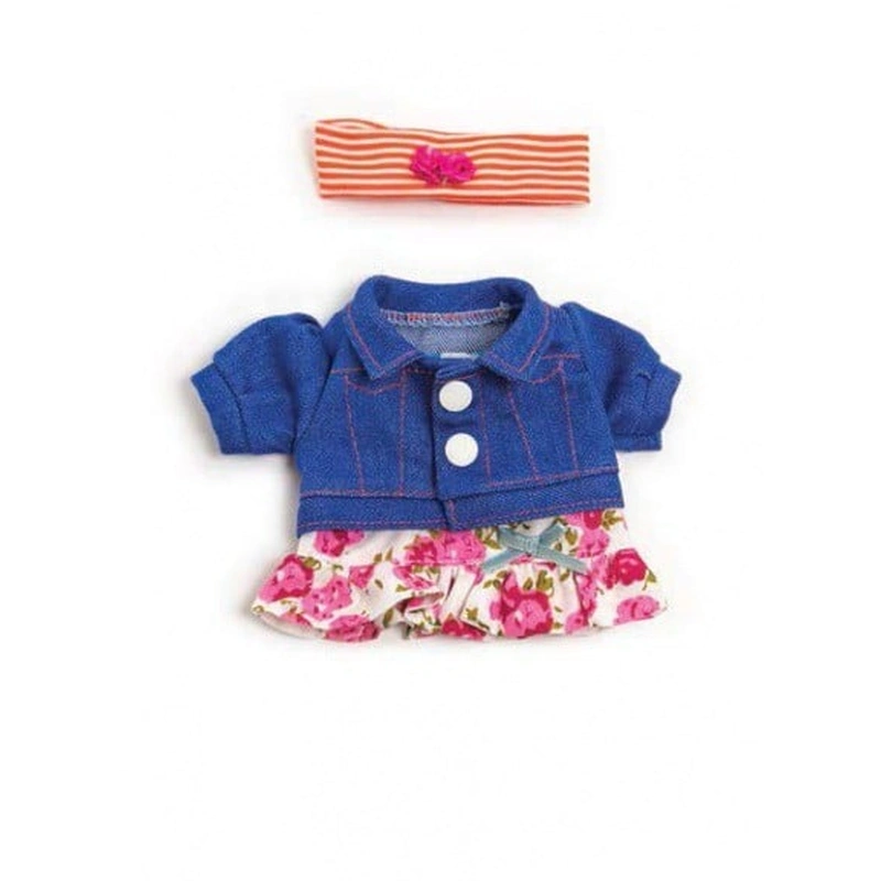 Hainute si accesorii pentru papusi - Set Imbracaminte Jacheta Blugi Si Fustita Pentru Papusi 21 Cm
