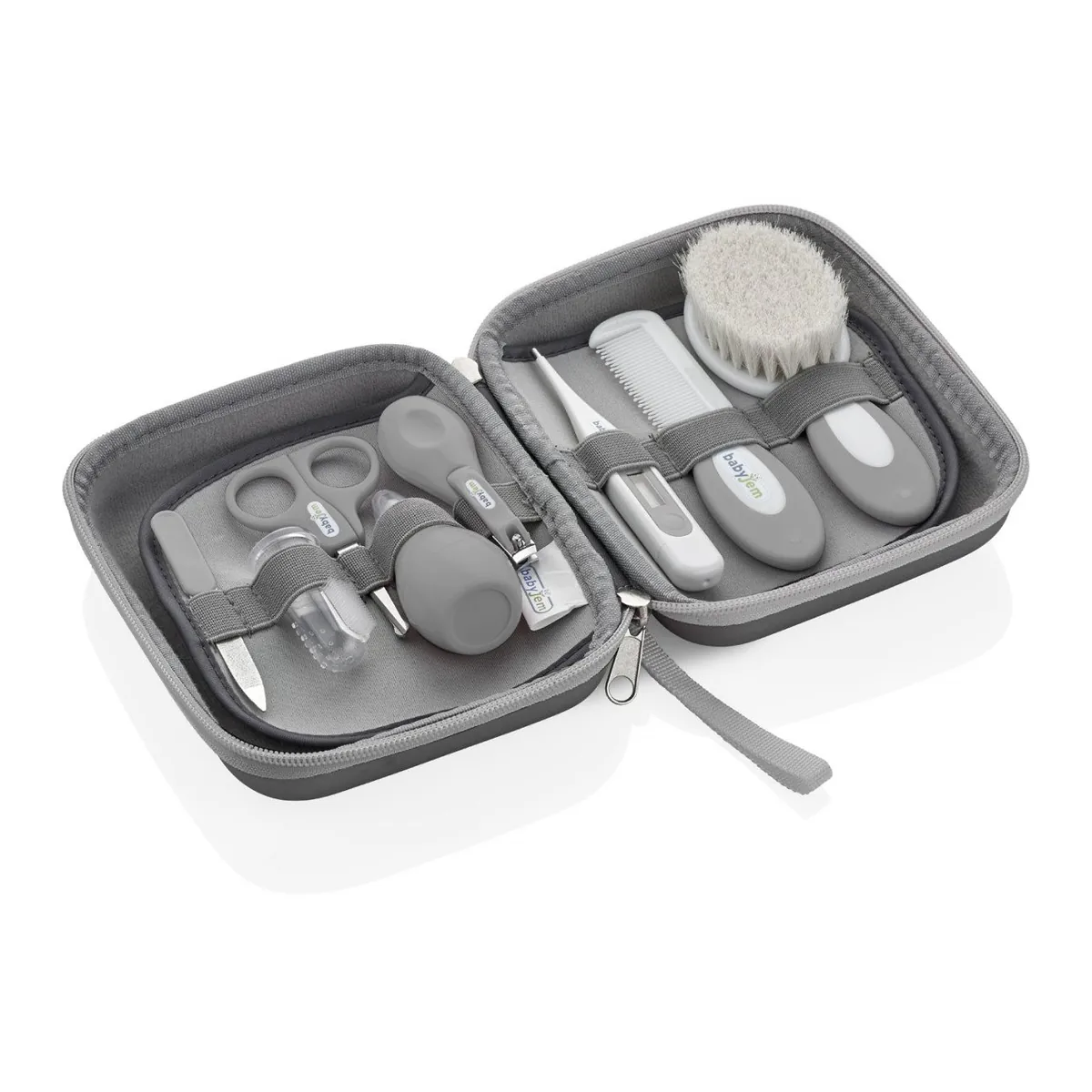 Sanatate si ingrijire - Set ingrijire unghii bebelusi cu 9 piese Gri BabyJem Grooming Set