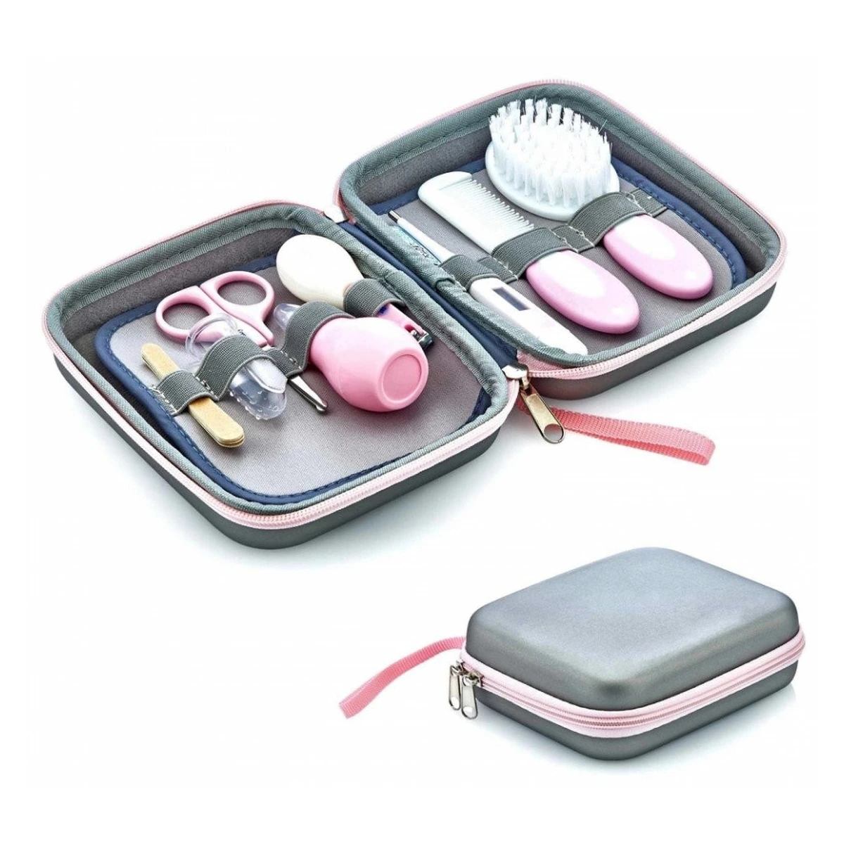 Sanatate si ingrijire - Set ingrijire unghii bebelusi cu 9 piese Roz BabyJem Grooming Set