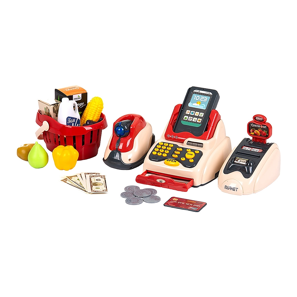 Supermarket - Set jucarie Chipolino Cash Register cu lumini, sunete si 24 accesorii