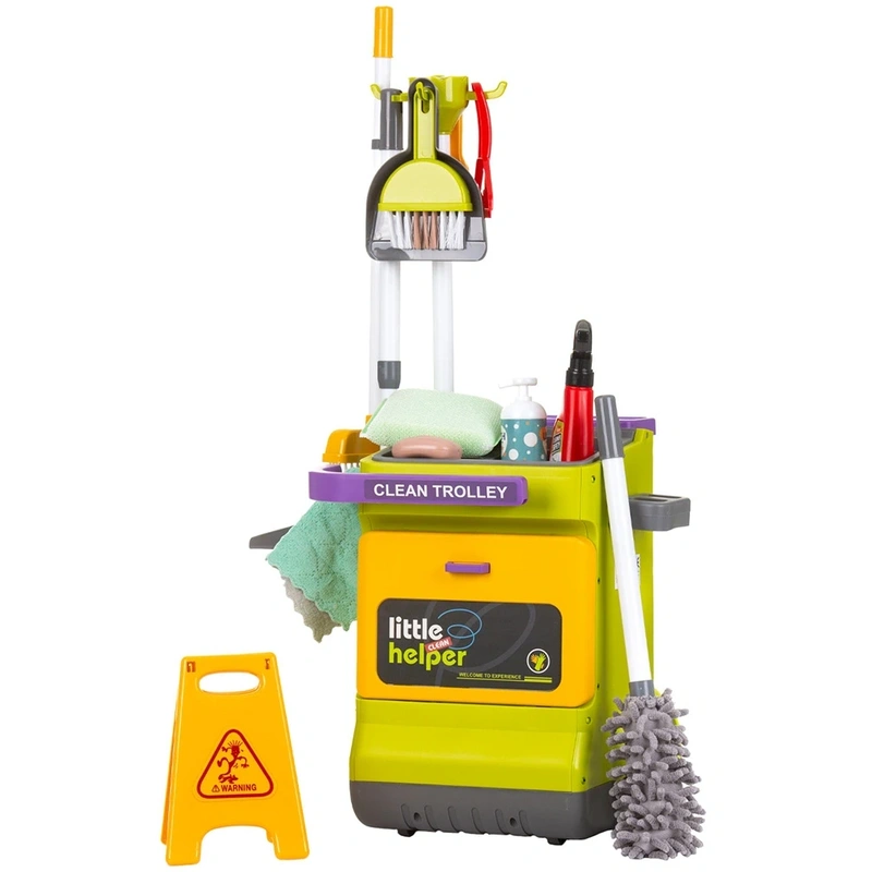 Seturi de curatenie copii - Set jucarie Chipolino Cleaning Trolley cu 16 accesorii