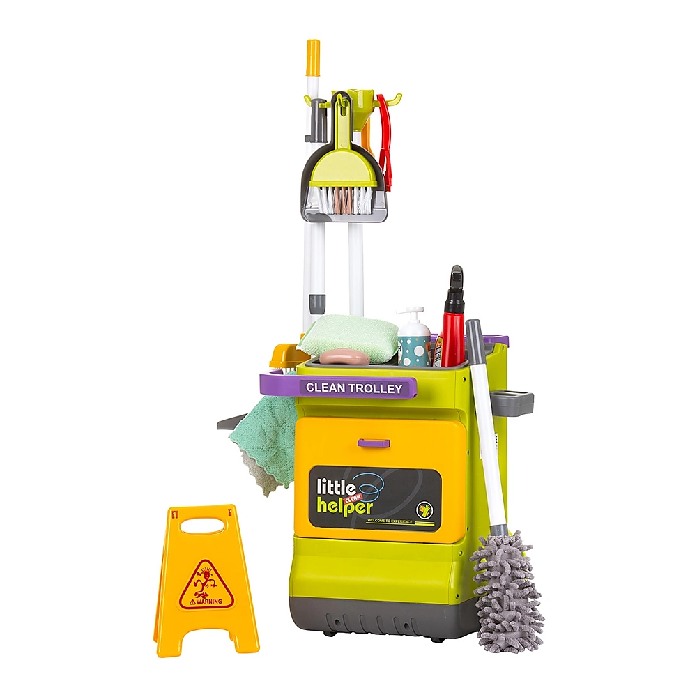 Seturi de curatenie copii - Set jucarie Chipolino Cleaning Trolley cu 16 accesorii