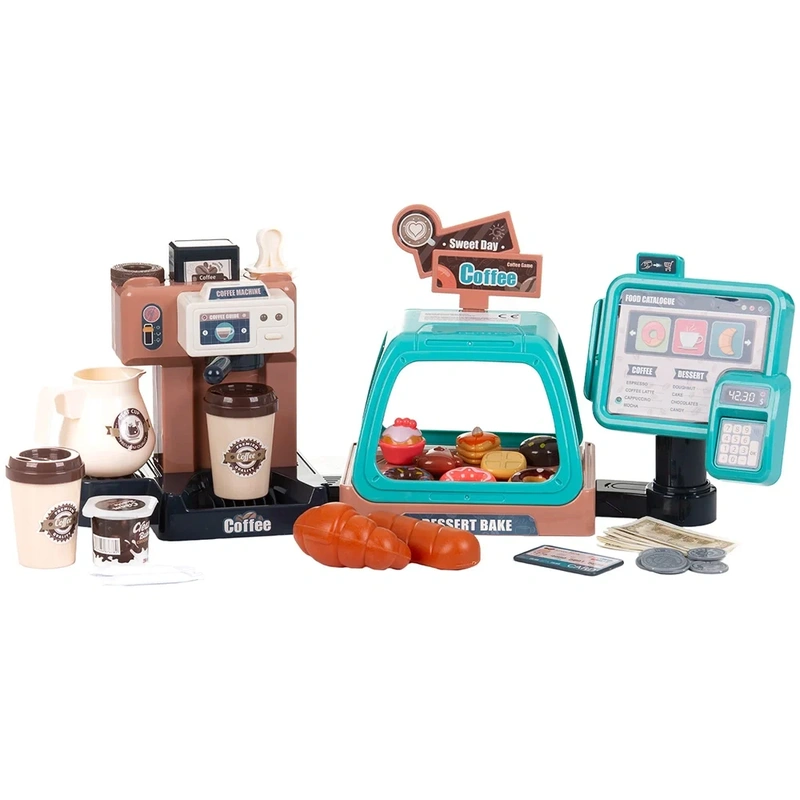 Supermarket - Set jucarie Chipolino Coffee Machine cu lumini, sunete si 41 accesorii
