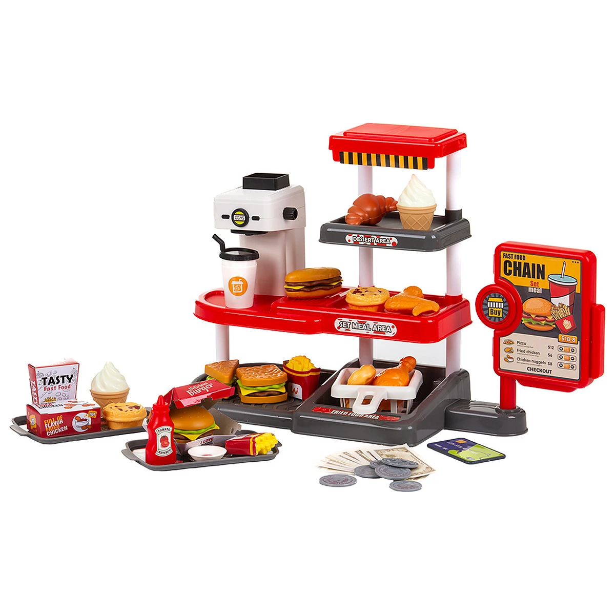 Jucarii - Set jucarie Chipolino Fast Food cu sunete si 71 accesorii