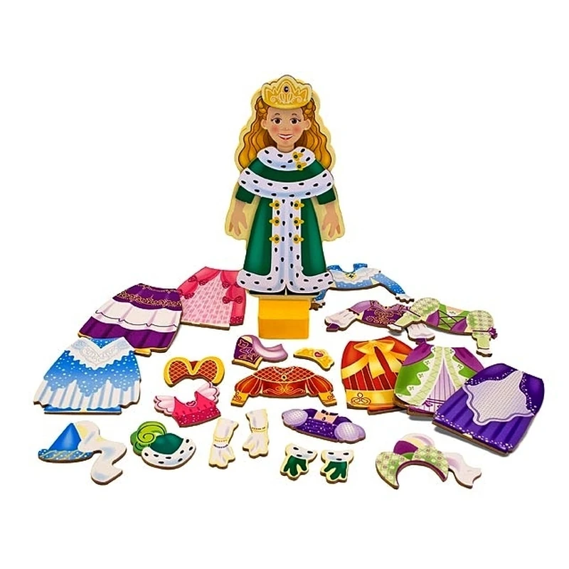 Jucarii din lemn - Set magnetic Sa imbracam printesa Elisa Melissa and Doug