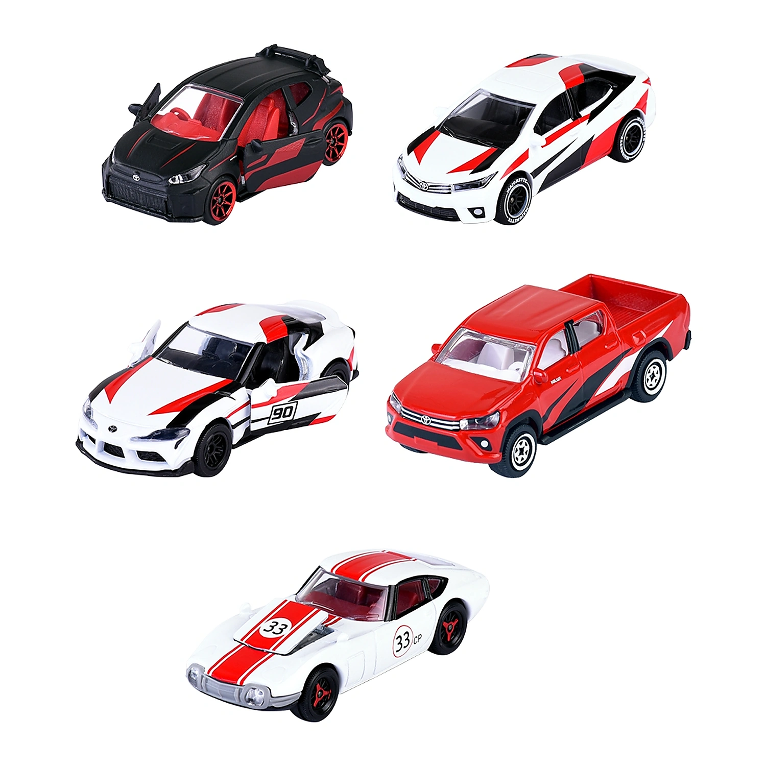 Masinute si camioane - Set Majorette Toyota Racing cu 5 masinute