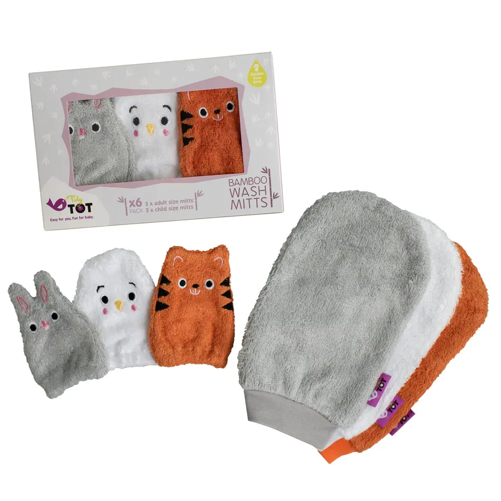 Accesorii pentru baita - Set manusi pentru baie din bambus