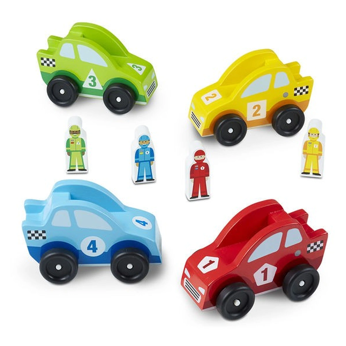 Masinute si camioane - Set masinute de curse din lemn Melissa and Doug