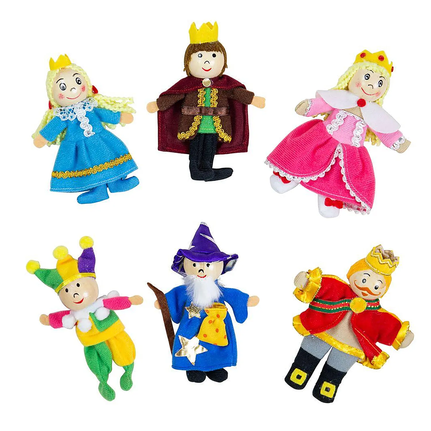 Papusi de mana - Set papusi degetar - ,,Frumoasa din padurea adormita" si ,,Regele Arthur"