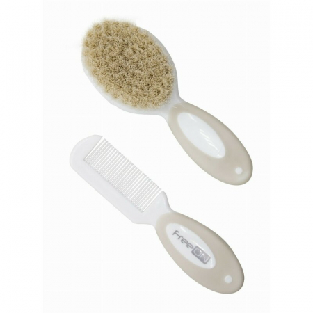 Set perie si pieptene, FreeON, peri naturali, 0 luni+, White [1]