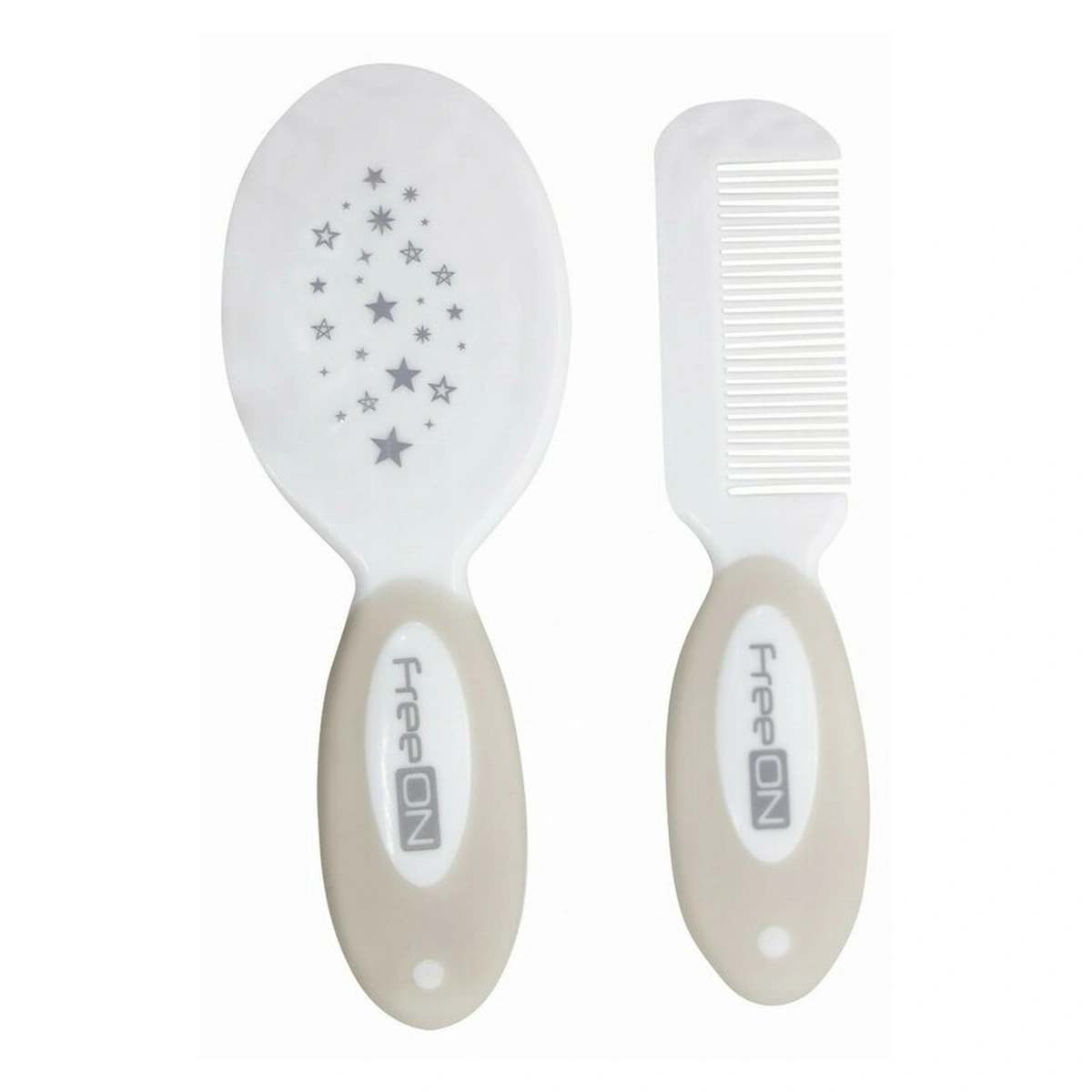 Ingrijirea parului si a unghiilor - Set perie si pieptene, FreeON, peri naturali, 0 luni+, White