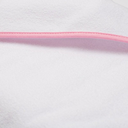 Set prosop cu gluga si manusa baie, New Baby, 100 x 100 cm, Basic, White-pink [2]