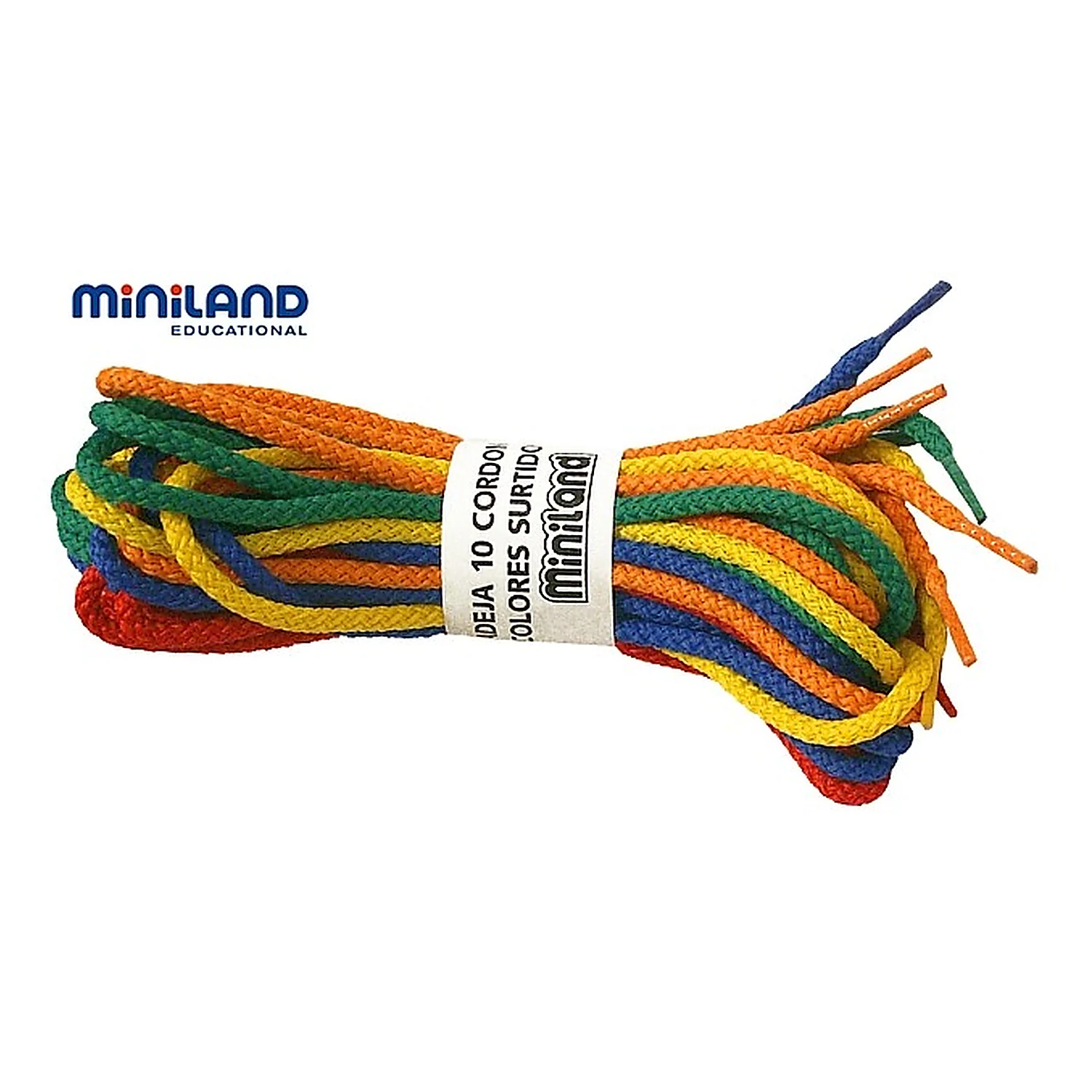 Jocuri si creativitate - Set sireturi colorate Miniland 10 buc