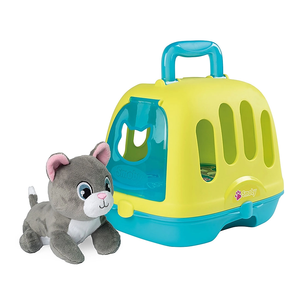 La doctor - Set Smoby Veterinary Case, trusa veterinar cu pisica, cusca de transport si accesorii