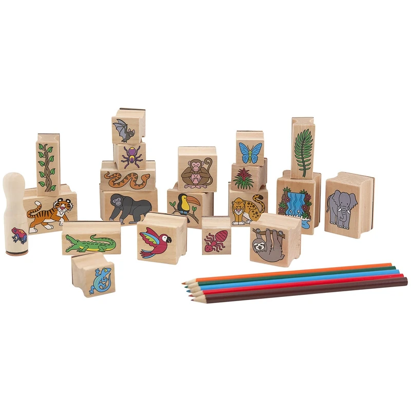 Stampile si abtibilduri - Set stampile Jungla Melissa and Doug