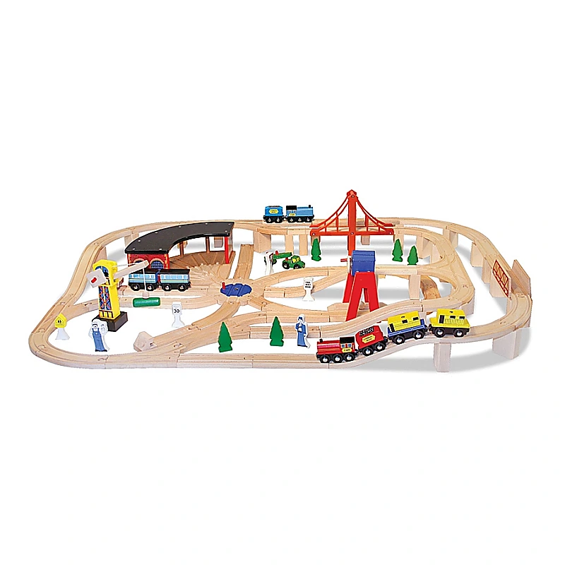 Set Trenulet din lemn cu depou Melissa and Doug [1]