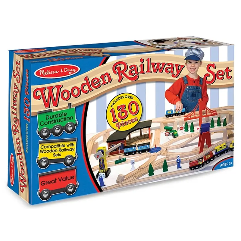 Set Trenulet din lemn cu depou Melissa and Doug [1]