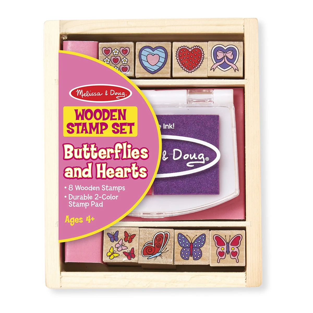 Stampile si abtibilduri - Stampile cu fluturasi si inimioare - Melissa & Doug