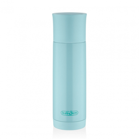 Ora mesei - Sticla termos din otel inoxidabil, Turcoaz, BabyJem, 400 ml