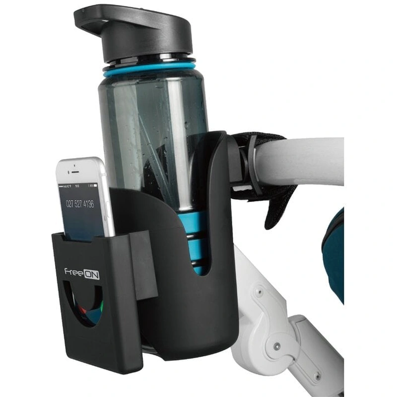 Accesorii carucioare - Suport pentru carucior, FreeON, Multifunctional, Pentru pahar, telefon, biberon, Black