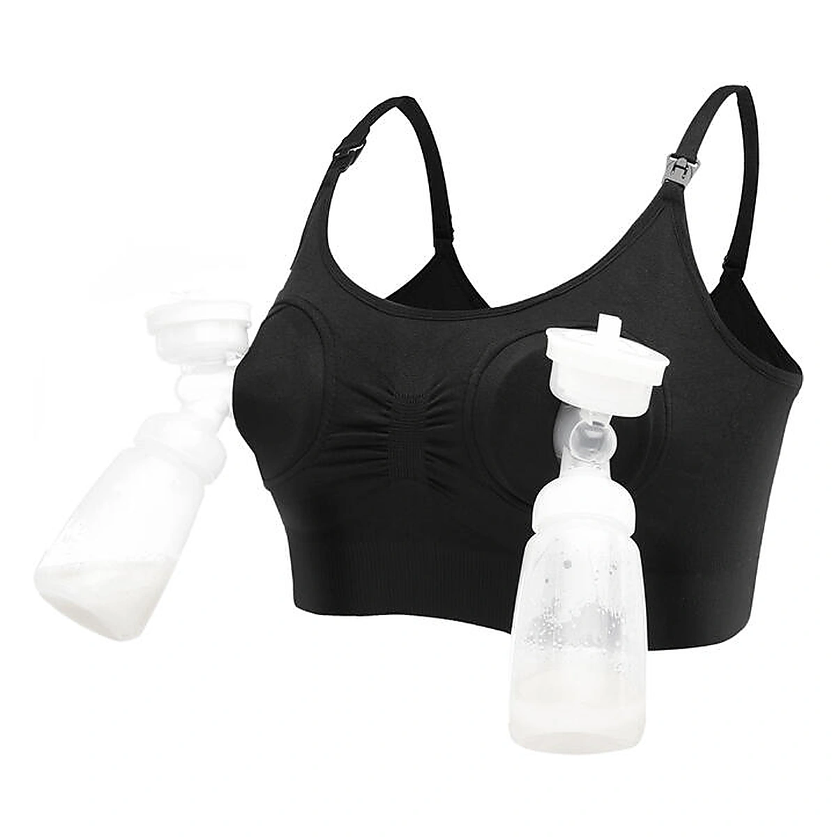 Alaptarea bebelusului - Sutien 2 in1 - Alaptare si sustinere pompa san (negru)