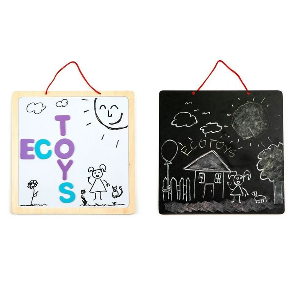 Jucarii educative - Tabla educationala 3 in 1 cu litere magnetice - Ecotoys