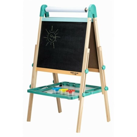 Jucarii - Tablita magnetica, Free2Play, 2 in 1, Cu litere si cifre , Din lemn, 3 ani+