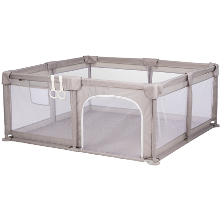 Tarcuri de joaca - Tarc de joaca Chipolino Sienna 150x150x68 cm, Include geanta de transport, Din plasa, Intrare laterala cu fermoar, 1-5 ani, Beige