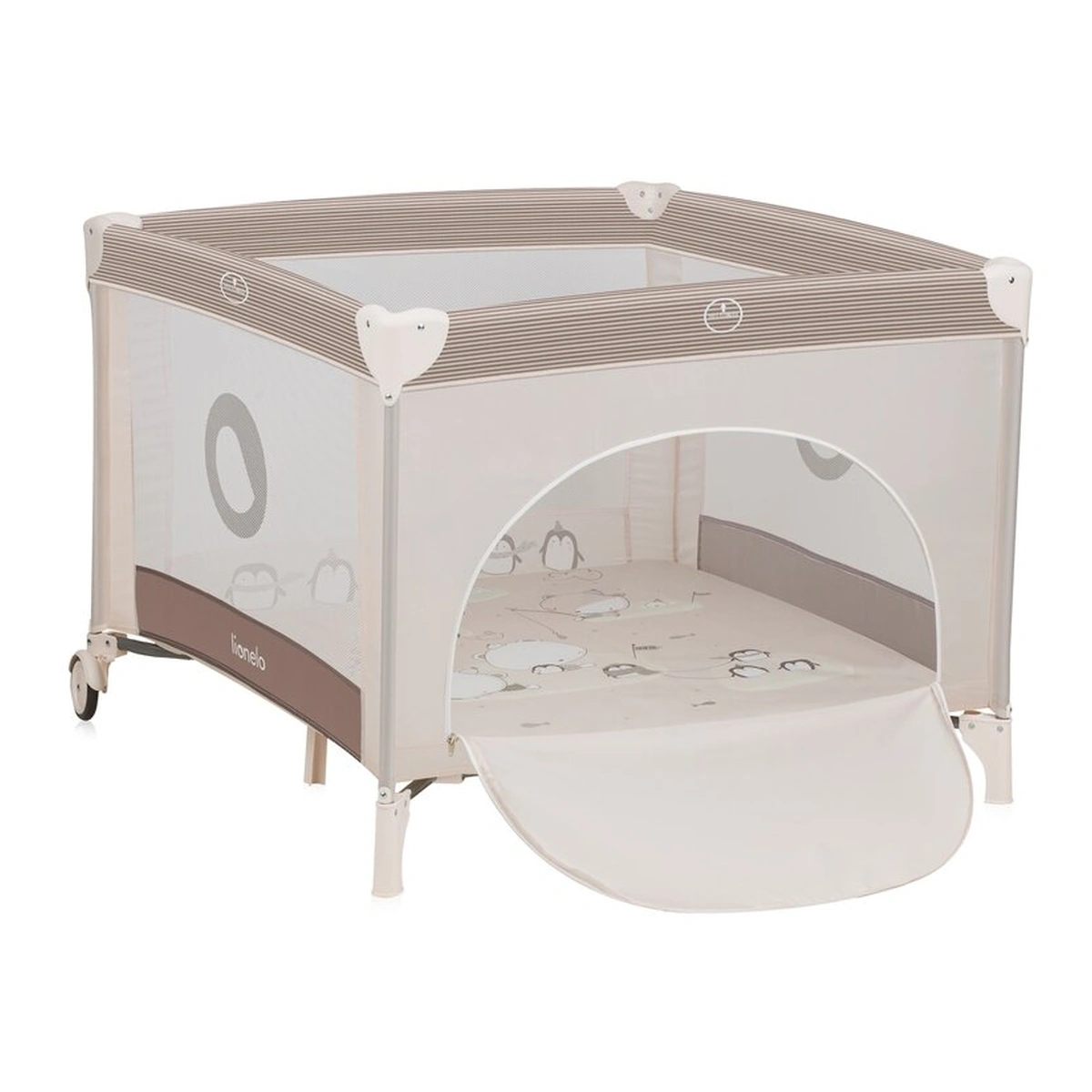 Tarcuri de joaca - Tarc de joaca copii, Lionelo, Bonnie, Pana la 15 kg, 100 x 100 cm, Beige Sand