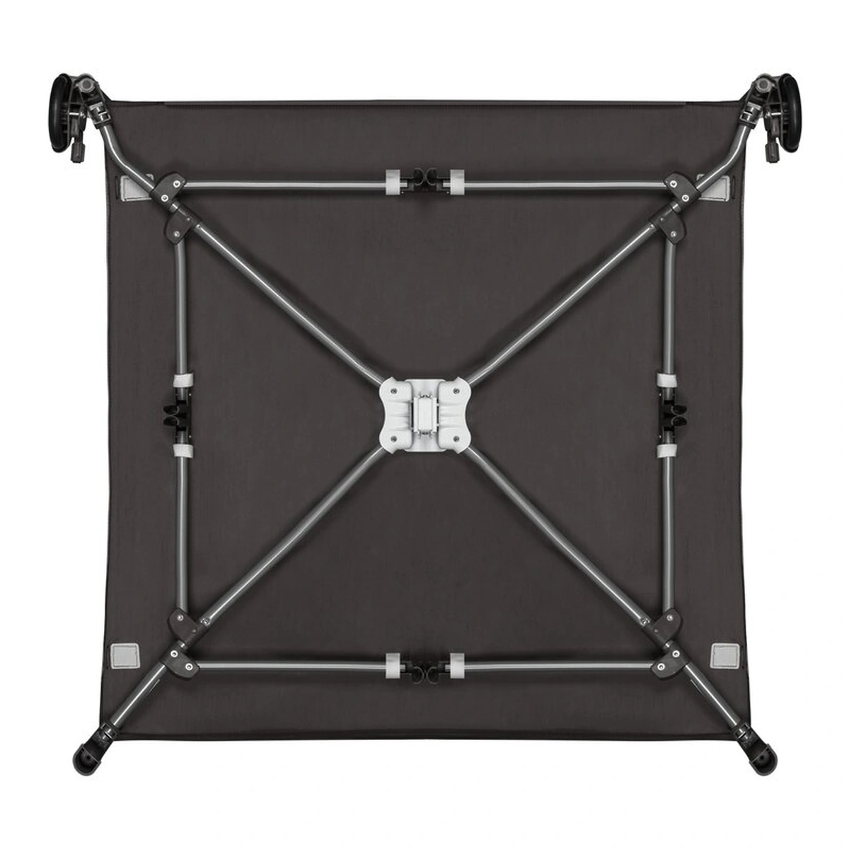 Tarc de joaca copii, Lionelo, Bonnie, Pana la 15 kg, 100 x 100 cm, Cu roti, salteluta din spuma, Gri inchis 36 luni [12]