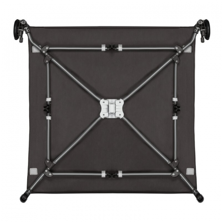 Tarc de joaca copii, Lionelo, Bonnie, Pana la 15 kg, 100 x 100 cm, Cu roti, salteluta din spuma, Gri inchis [11]